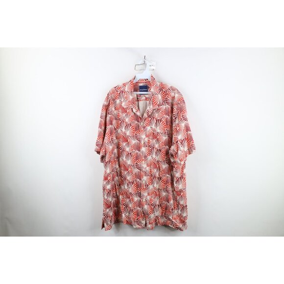 Vintage Tommy Bahama Mens 2XL XXL Silk Clam Seashell Camp Collar Button Shirt - Picture 1 of 12